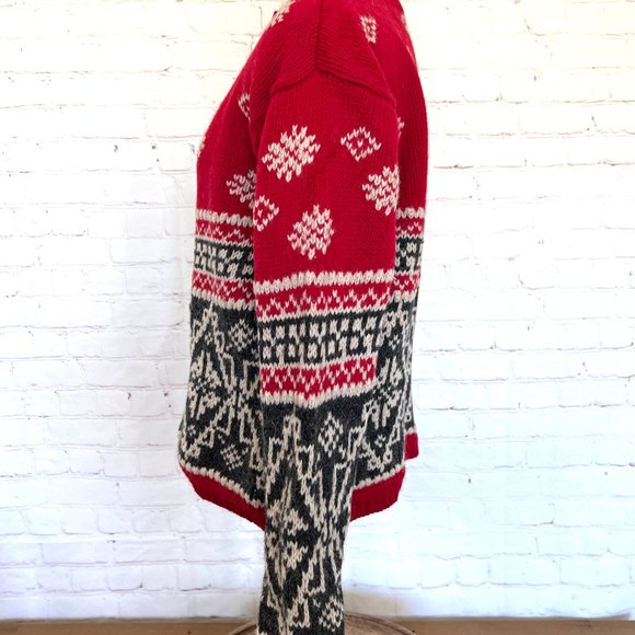 Retro Eddie Bauer Wool Alpaca Cardigan - Cozy Ski Style - Size Small Petite - Picture 5 of 9